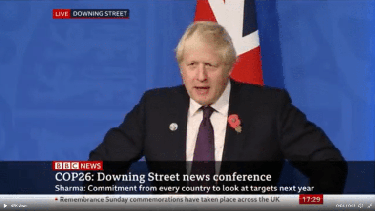 Cop26 was in which Scottish city Mr Johnson?