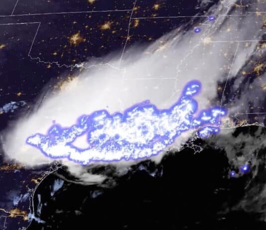 World record lightning flash