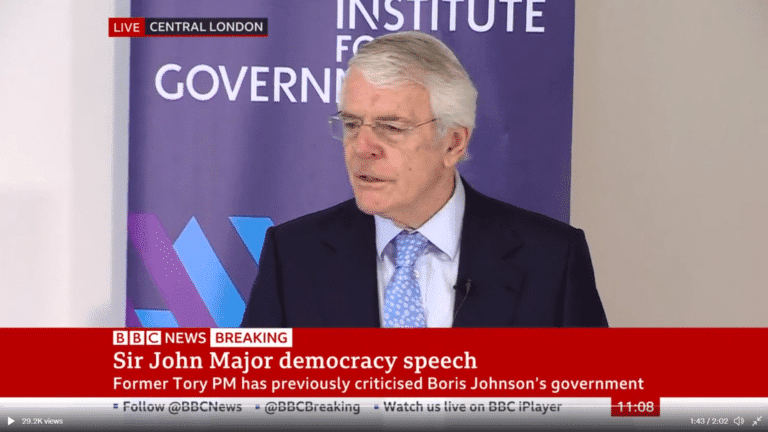John Major suggests that those who continue to support Boris Johnson prefer lies