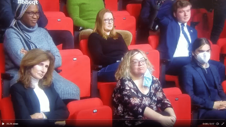 ‘Boris Johnson “genuinely does not believe that there was any wrongdoing”‘. Que Question Time audience needing nappies