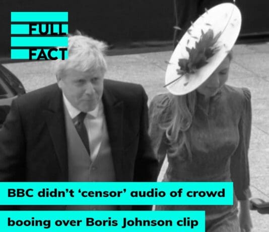 Pro government bot claims that BBC interfered with noise levels of booing of Boris Johnson disproved