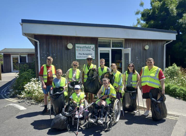 Students supported by Weymouth Town Council to carry out community litter picks