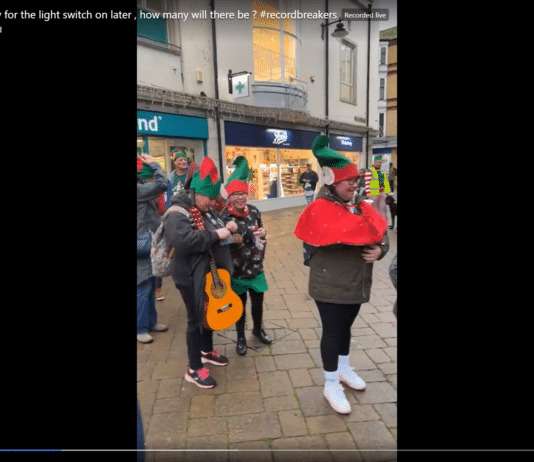 Elves welcoming the ‘big switch on’ in Weymouth