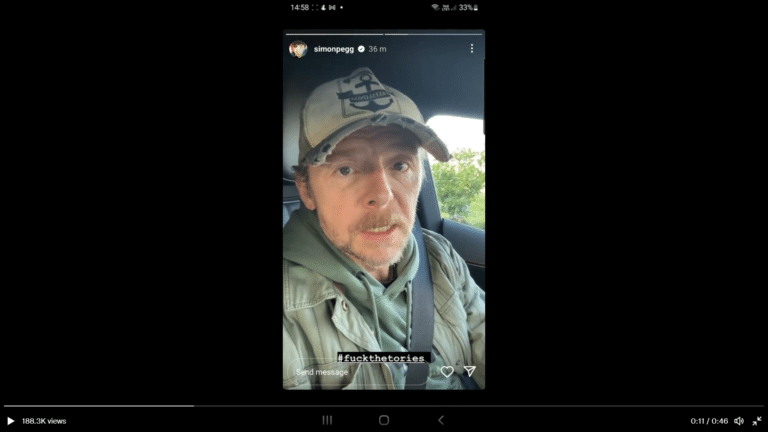 Simon Pegg: “F*** Rishi Sunak and f*** the Tories”