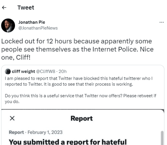 Jonathan Pie becomes latest victim of social media gatekeepers