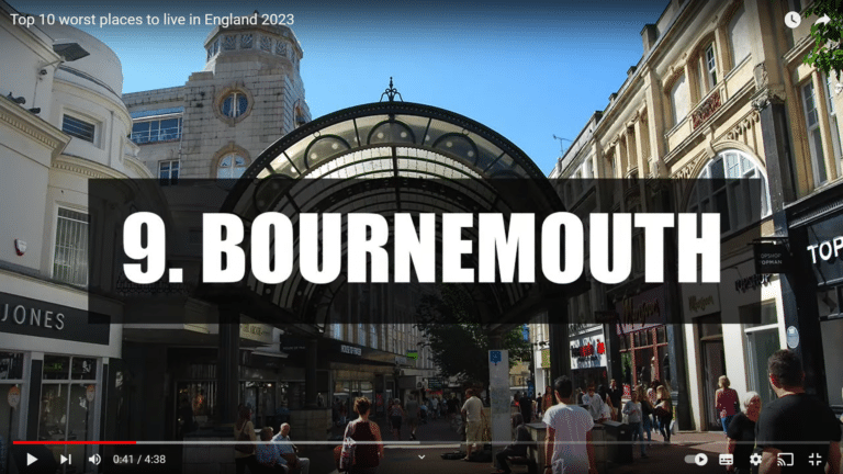 Bournemouth voted amongst top ten worst places to live in England