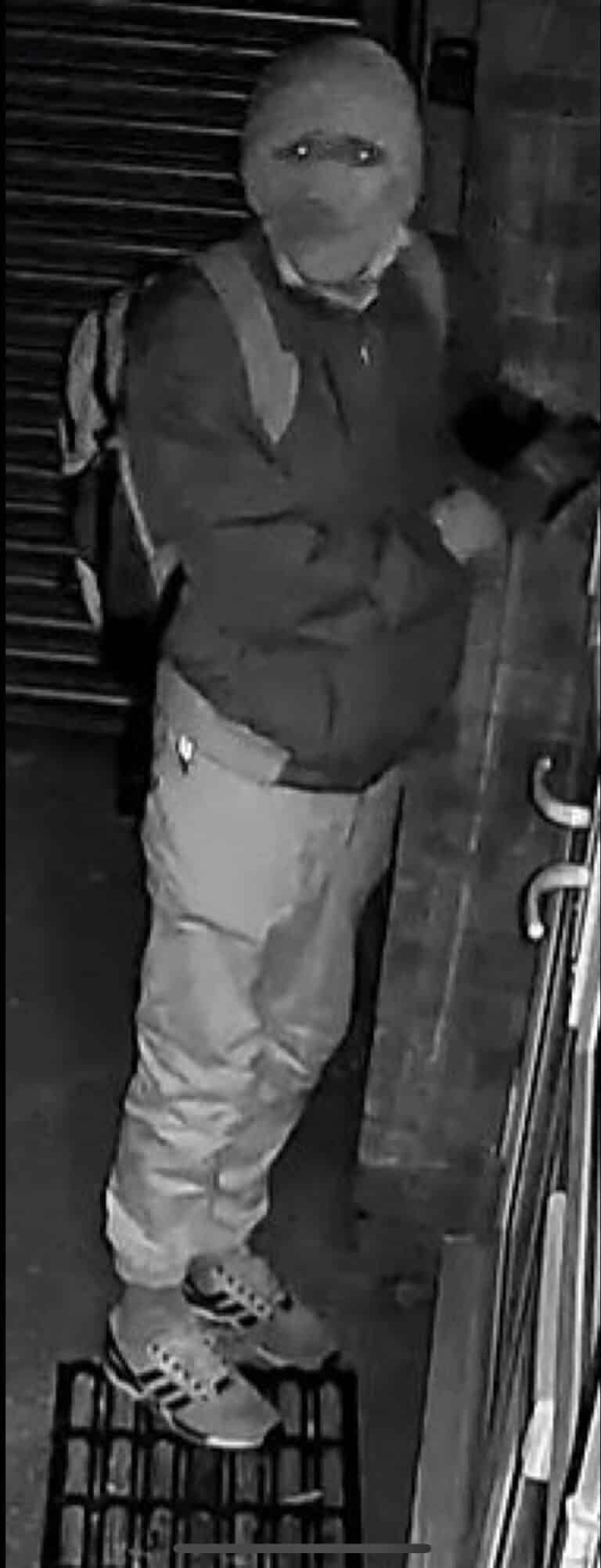 CCTV of a suspect released following burglary in Poole