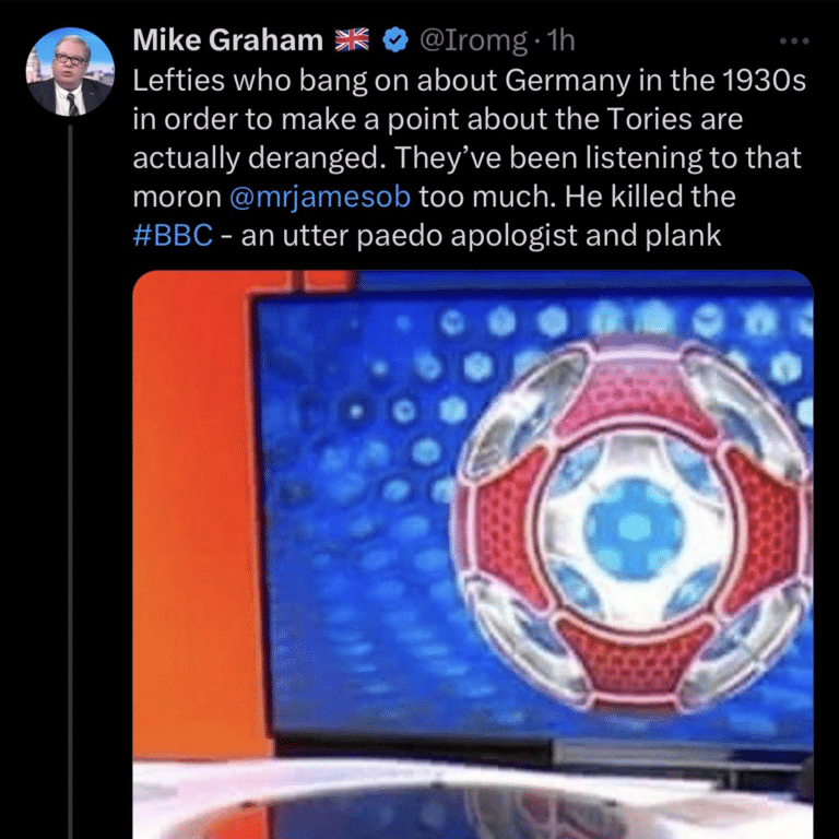 Far right Mike Graham about to be taken to the cleaners