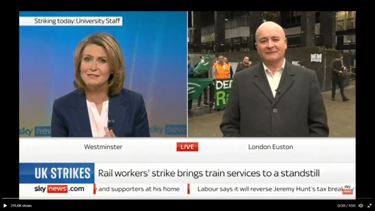 Another establishment corporate journo put in their place by Mick Lynch