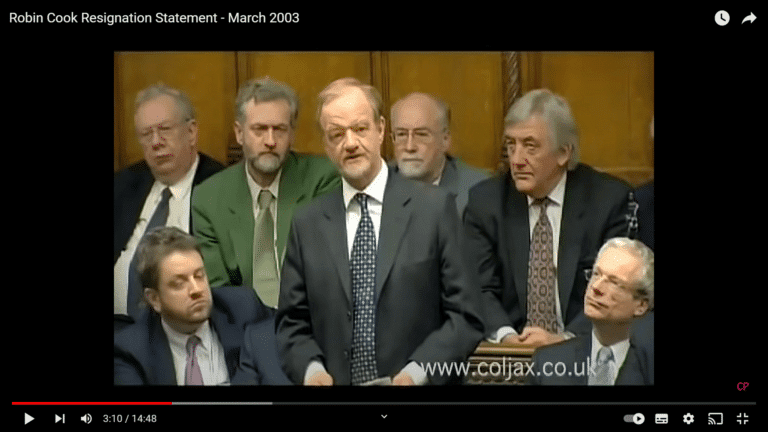 Robin Cook’s remarkable Iraq resignation speech was twenty years ago today