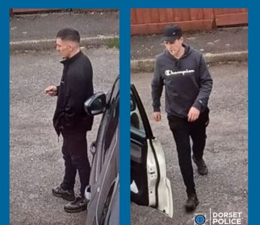 Two men sought following theft of vehicle in Wimborne