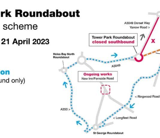 Major improvement works to Tower Park roundabout take place next week