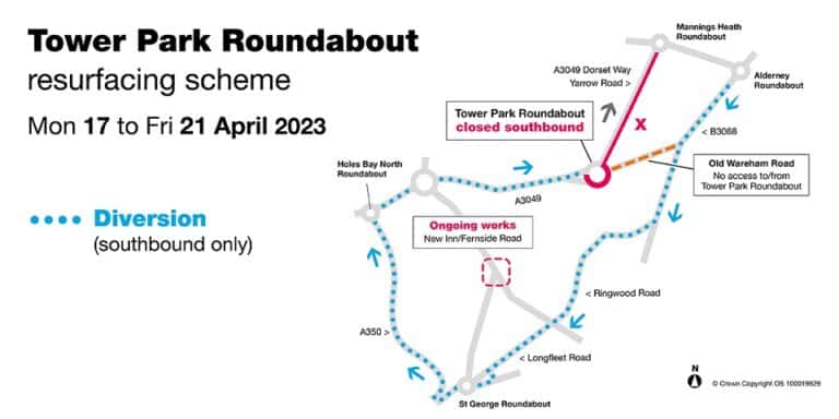 Major improvement works to Tower Park roundabout take place next week