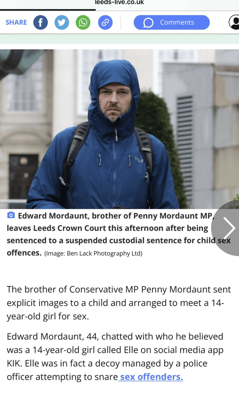 Penny Mordaunt’s brother is a convicted sex offender
