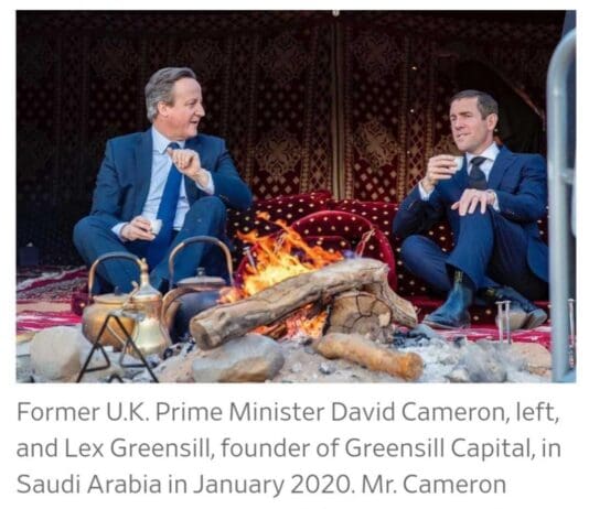 David Cameron up to his neck in the Greensill Scandal