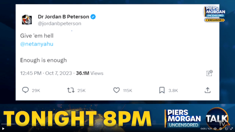 Jordan Peterson admits he is an impulsive genocide supporter