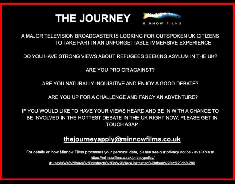The Journey: Open-minded people sought to appear on documentary about refugees