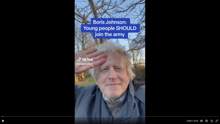 Boris Johnson wants people to sign up and get slaughtered for corporations and psychopathic politicians