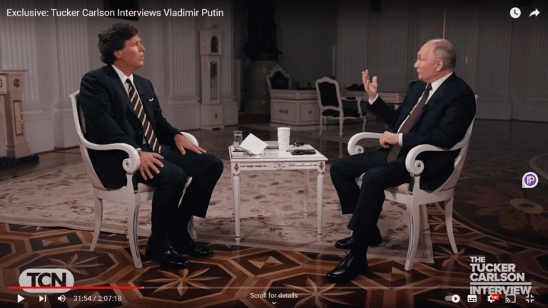 Watch the full interview between Tucker Carlson and Vladimir Putin