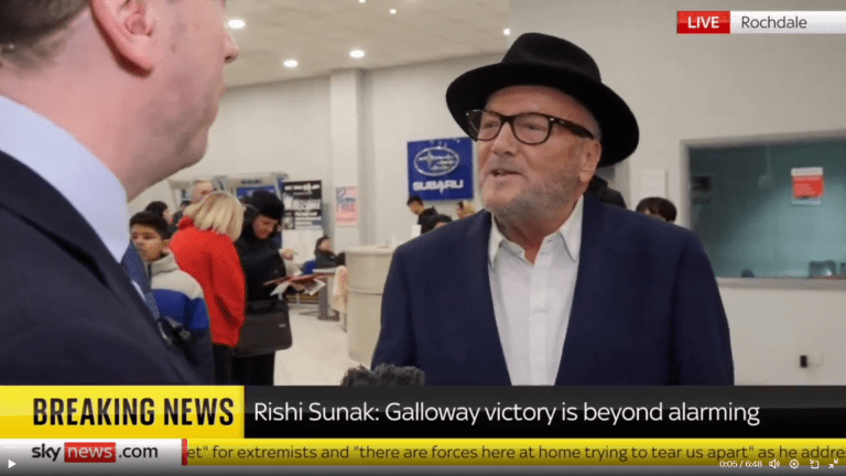 Sam Coates at Sky News reveals how the establishment corporate media will react to George Galloway’s victory from now on
