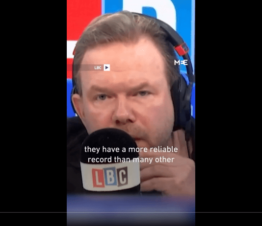 James O’Brien trashes Zionist journalist live
