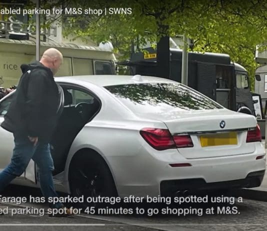 Eyewitness responds to Nigel Farage parking for 45 minutes in disabled space despite not having a badge