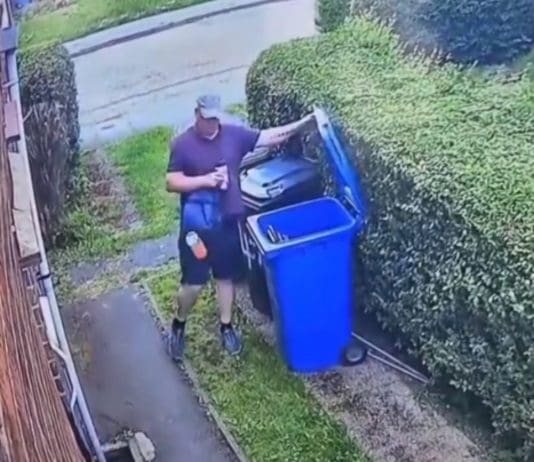 Man stuns neighbour while putting rubbish out