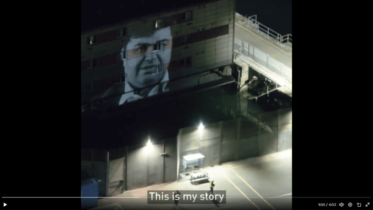 Led By Donkeys projects story of asylum seeker onto Bibby Stockholm