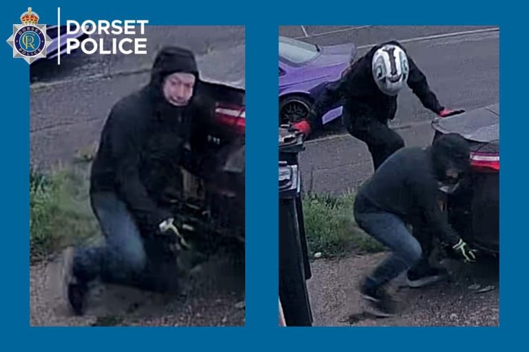 CCTV images released of two men stealing parts from cars in Poole