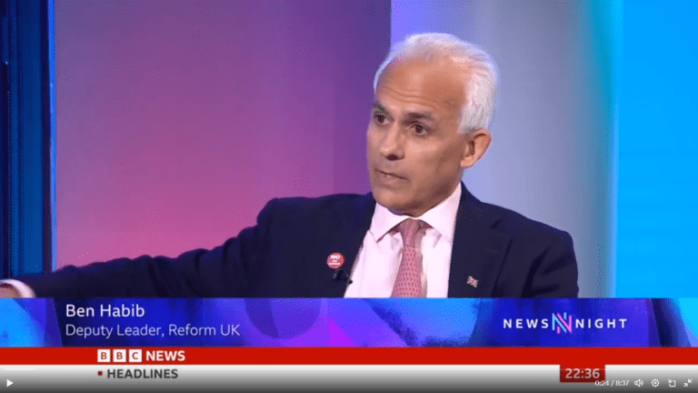 Ben Habib of Reform UK Ltd in car crash interview on Newsnight