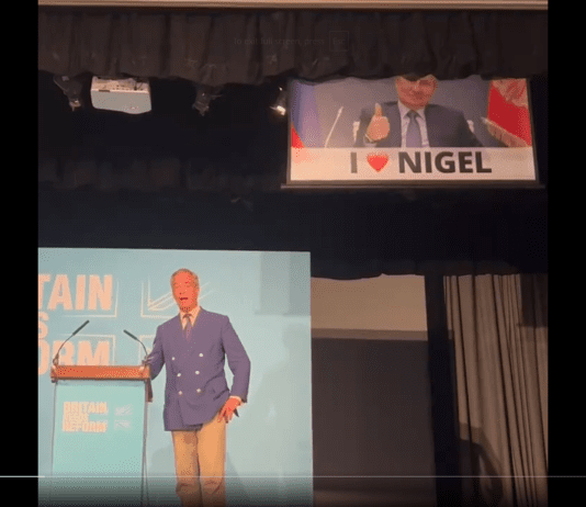 Putin sends a love message to Nigel Farage at election rally