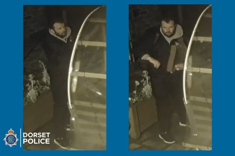 Man sought following criminal damage on Poole Quay