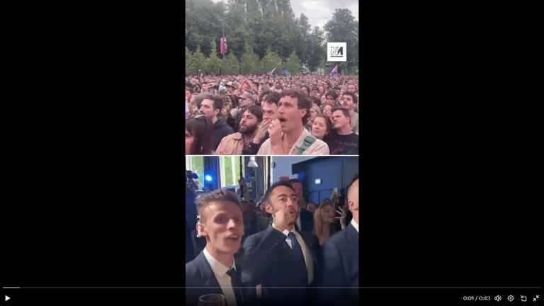 Split image video reveals the contrasting emotions between the New Popular Front and the fascists in France following election