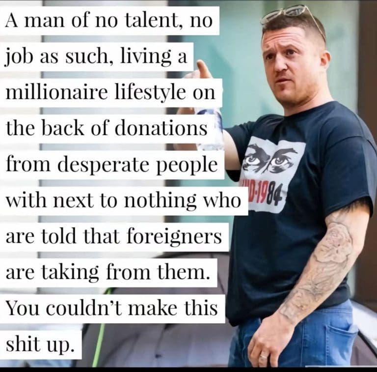 Tommy Robinson threatens man and it doesn’t end well