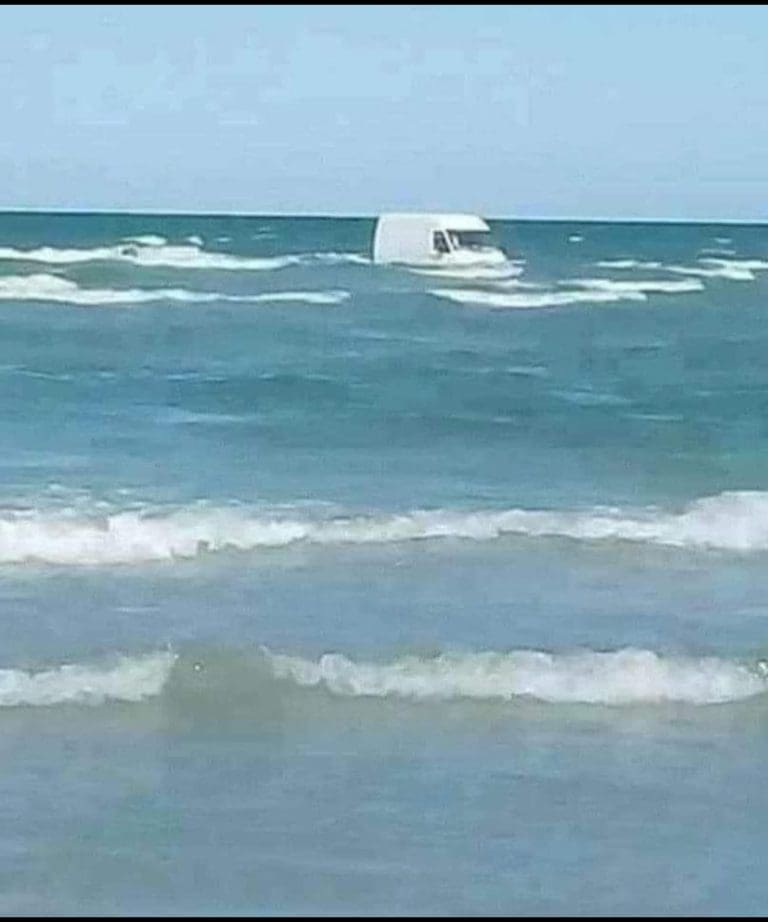 White Van spotted in the sea off Bournemouth