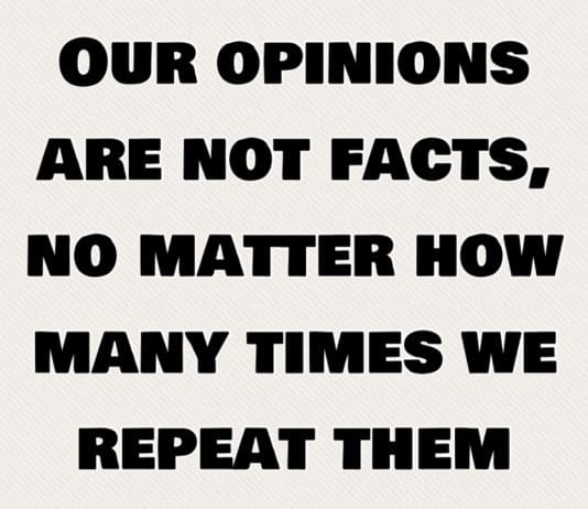 Opinions Can Be Interesting But Facts Are Vital