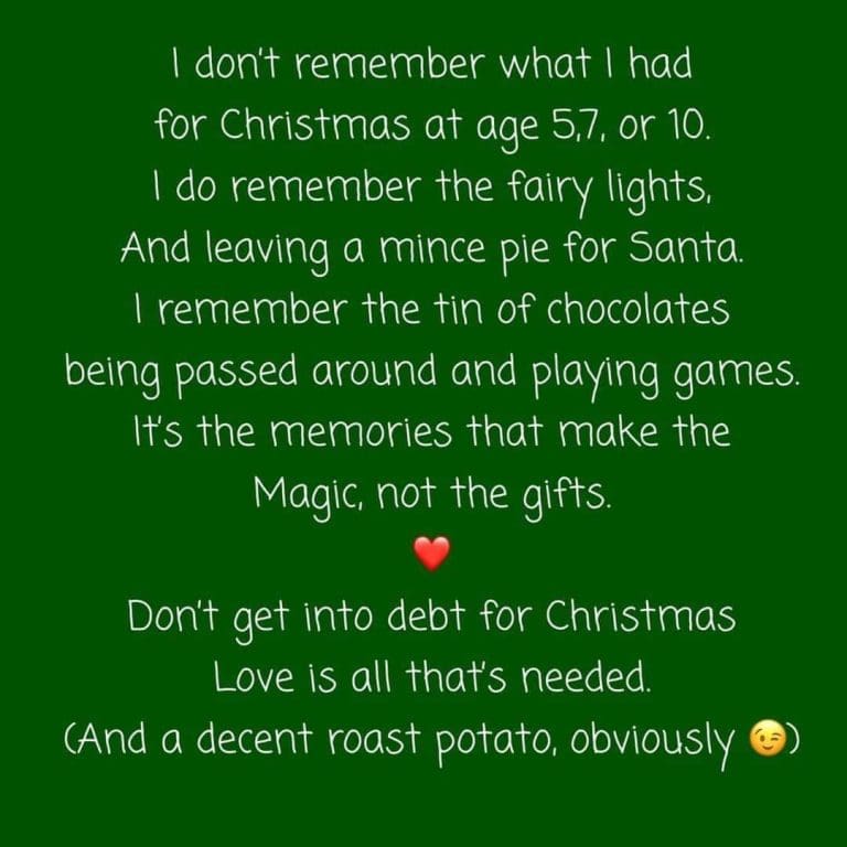 Christmas Is A Time For Wonderful Memories Not Creating More Debt