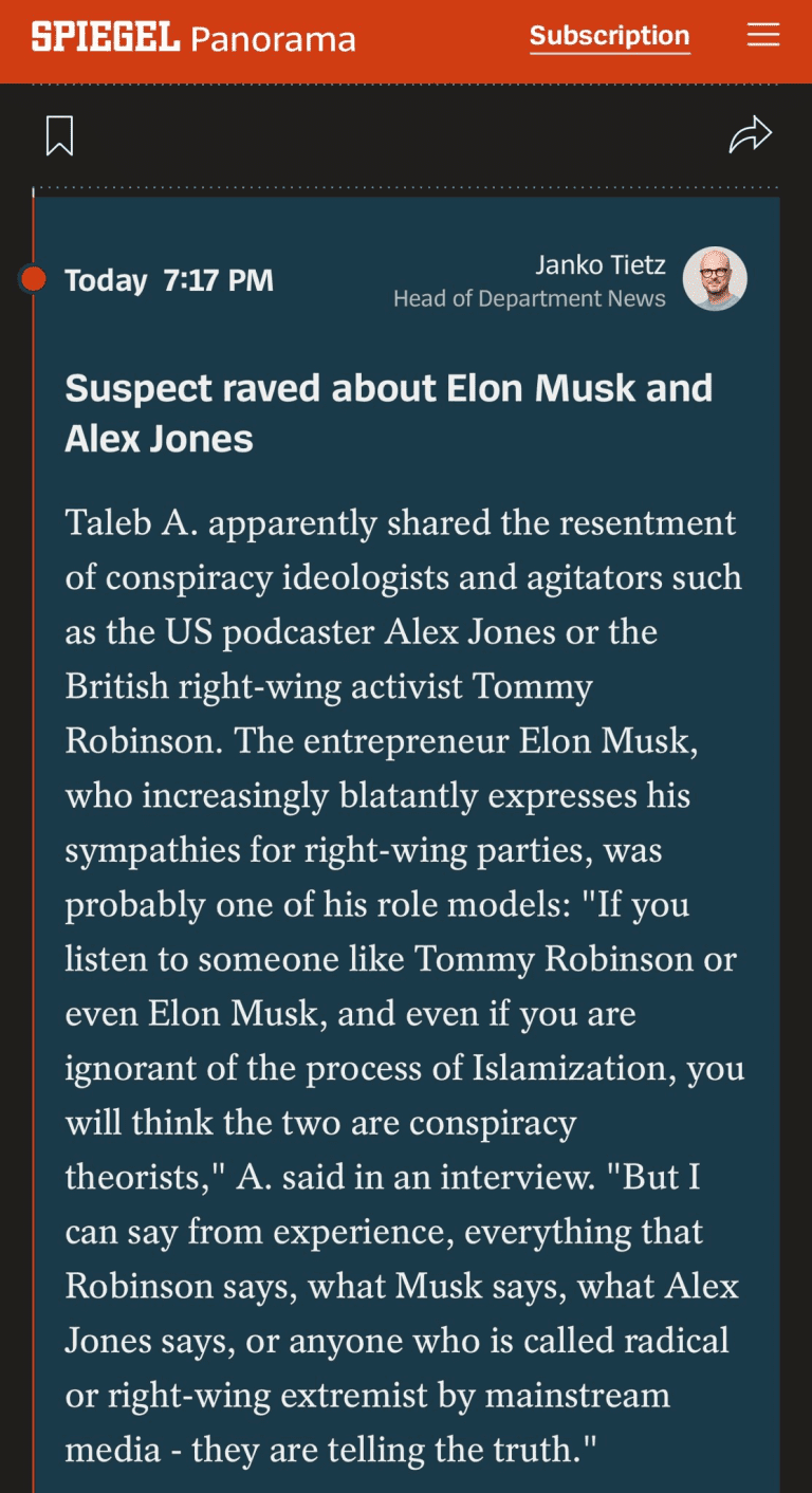 Man Responsible For German Market Tragedy Is Alleged To Be Far Right, Zionist Tommy Robinson Supporter