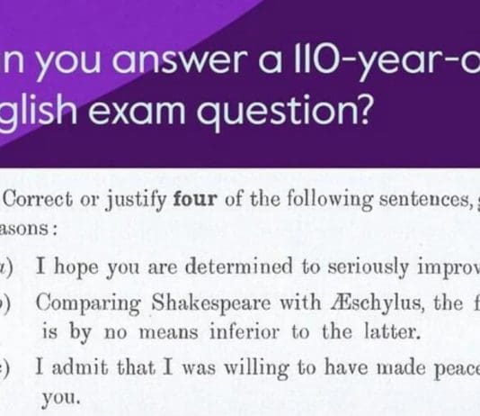 English Exam Question From 1913