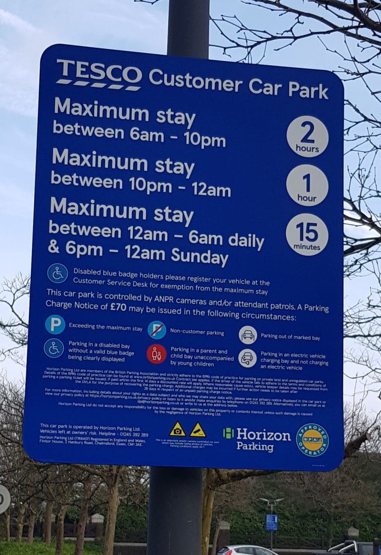 Be Aware: Tesco Car Park In Dorchester Has Been Taken Over By Horizon Parking