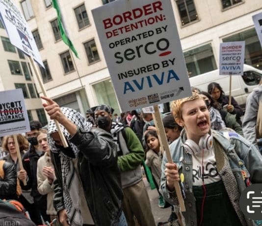 Arrests Made As Protests Target Insurance Giants Over Links to Fossil Fuels, Arms Trade, and Migrant Detention