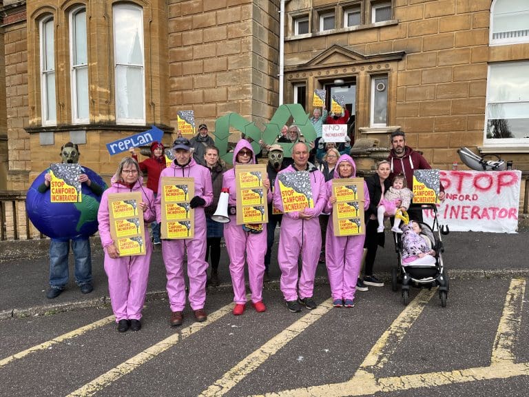 Local People Demonstrate Against Proposed Waste Incinerator in Canford, Poole