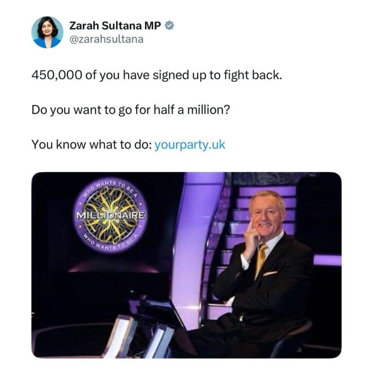 Zarah and Jeremy’s New Party Attracts The Most Members Of Any In The UK In Just 48 Hours