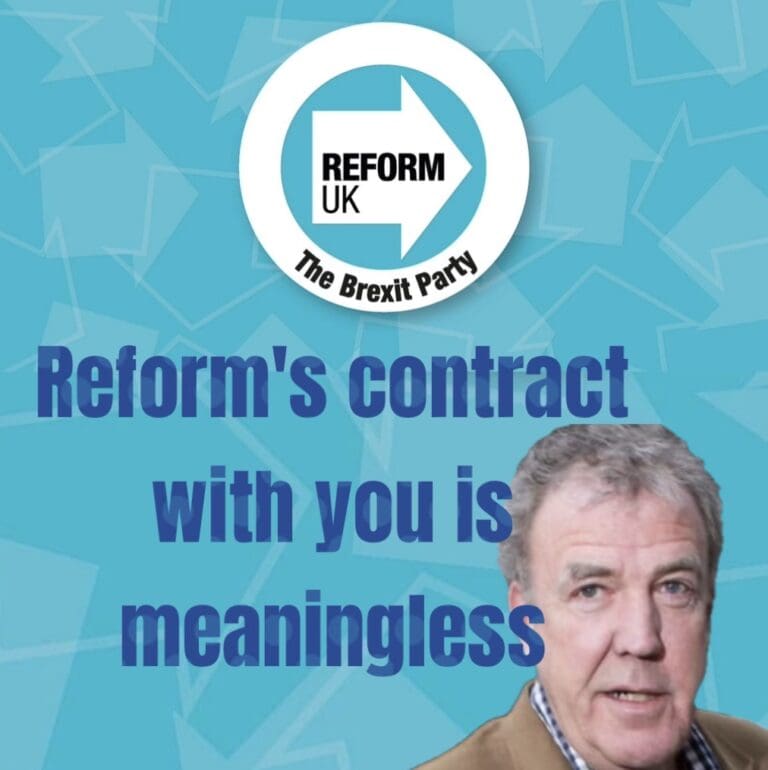 Even Jeremy Clarkson Has No Faith in Reform UK: They Are An Empty Vessel
