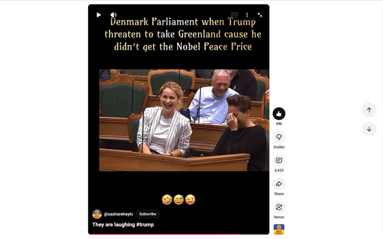 The Danish Parliament Reacts to Trump’s Threat to Take Greenland When Not Awarded the Nobel Peace Prize