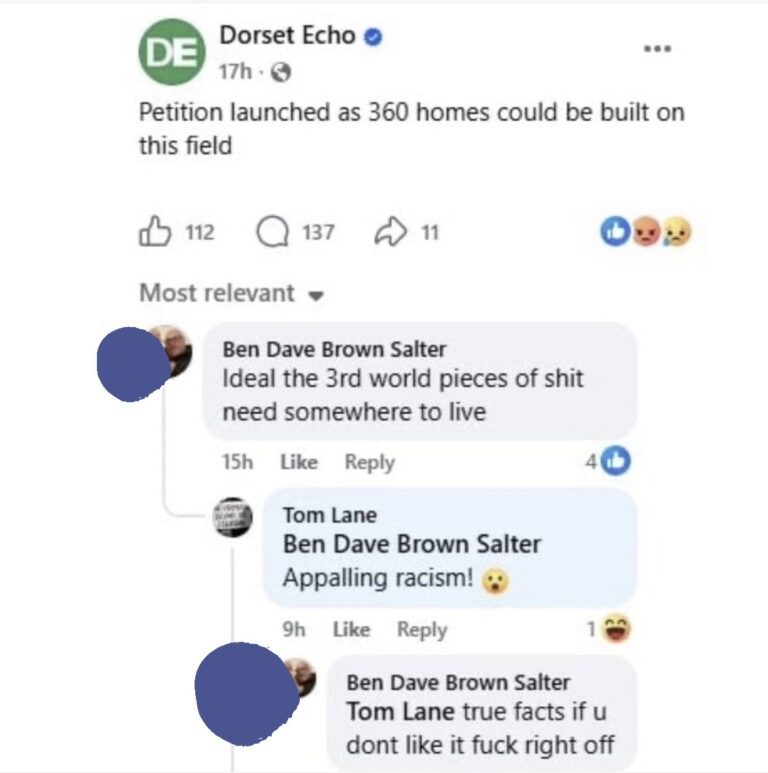 A Response to an ‘Appalling Racist’ From Weymouth