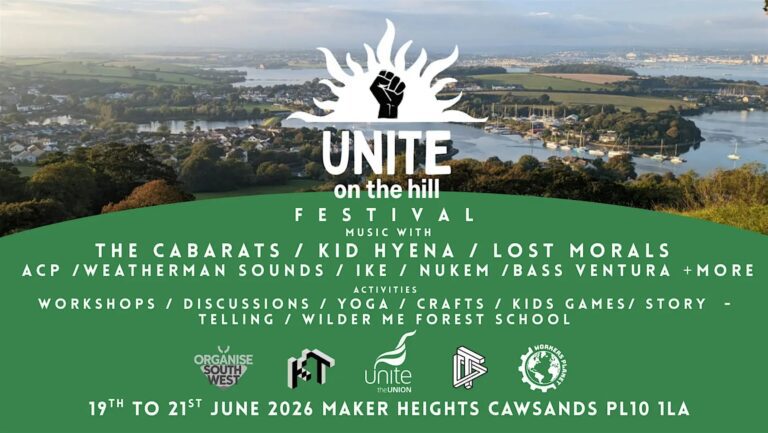 Unite on the Hill Festival to Bring Music, Community and Worker Solidarity to Cornwall Coast